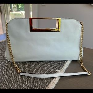 Michael Kors White Leather Clutch Purse